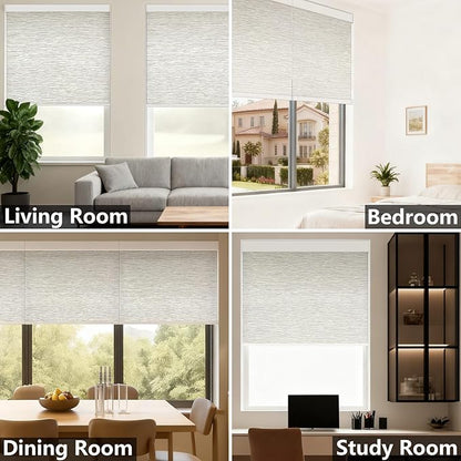 Smart Motorized Blinds – 100% Blackout Roller Shades with Remote, Alexa/Google Home/Siri Control, Matter Compatible, Wireless Rechargeable Battery, Custom Sizes for Windows & Sliding Doors