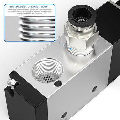 TAILONZ PNEUMATIC 1/4"NPT Solenoid Valve 3V210-08 DC12V Single Coil Pilot-Operated Electric 2 Position 3 Way Connection Type(Junction Box)