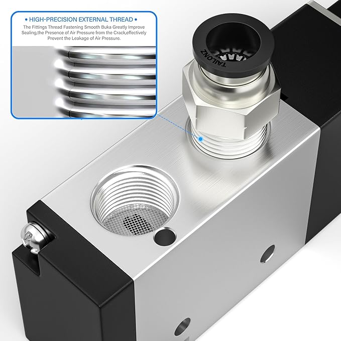 TAILONZ PNEUMATIC 1/4"NPT Solenoid Valve 3V210-08 DC24V Single Coil Pilot-Operated Electric 2 Position 3 Way Connection Type(Junction Box)
