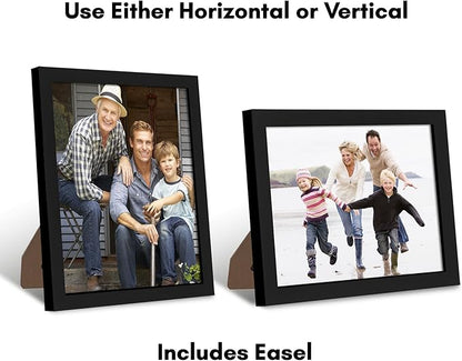 Americanflat 9x11 Picture Frame with Shatter-Resistant Glass - Signature Collection - Gallery-Style Frames Made of Engineered Wood - Photo Frame for Tabletop and Wall Display - Black