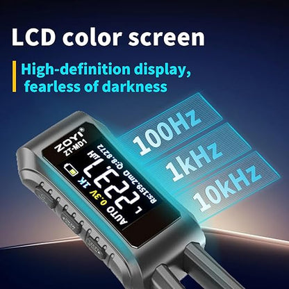 LCR Meter Zoyi MD1 Bridge SMD Test Clip with OLED Display, Auto Identification, 10mΩ-10MΩ Resistance, 1pF-20mF Capacitance, 1uH-60H Inductance, Lithium Battery Powered, Portable for Electronic Repairs