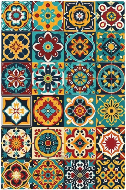 Light Switch Cover Plate Mexican Talavera Colorful Mosaic Tiles 1 Gang No Device Blank Electrical Wall Plates Faceplate Decorative Switch Plate For Bathroom Kitchen Decor