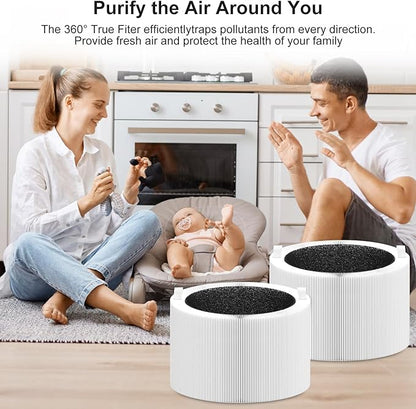 Blue Pure 411i/411a Max Replacement Filter Compatible with 411i/411a Max Air Purifier. Blue Pure F4MAX, 3-in-1 H13 Ture Filter and High-Efficiency Activated Carbon Filters, 2 Pack.