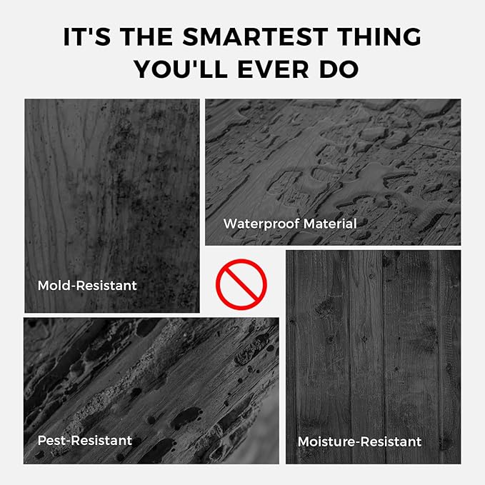 OUZUGIE WPC Acoustic Slat Wall Paneling, 8-Pack 96 x 6 Inches 3D Wall Panels for Interior Wall Decor,Living Room,TV Background,Study Room,Office Spaces,Bedroom,High Grille (Black Marble-1)