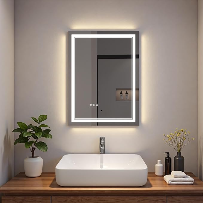 LED Bathroom Mirror with Lights, Wall Mirrors