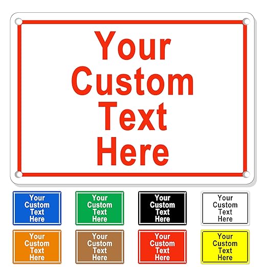 2 PACK of Custom Sign Outdoor Metal, Personalized Metal Sign for Parking, Gate, Delivery, Garage, Weatherproof Customized Signs for Outside, Make Your Own Signs Custom(18x12 Inches)