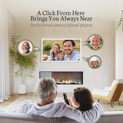 BSIMB Large Digital Picture Frame 24 Inch, 1920x1080 FHD WiFi Digital Photo Frame Electronic 32GB Display, Wall Mount Included, Share Pictures/Videos via App Easy Setup Gifts for Mom(Non-Touch), White