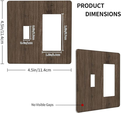 Outlet Covers Rustic Walnut Wood Grain 1 Toggle 1 Rocker Combo Light Switch Cover Plate Decorative Switch Plate Covers Electrical Wall Plate for Farmhouse Cabin Decor