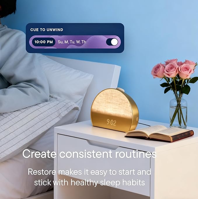 Restore 3 Sunrise Alarm Clock, Sound Machine with White Noise, Smart Light, Cocoa