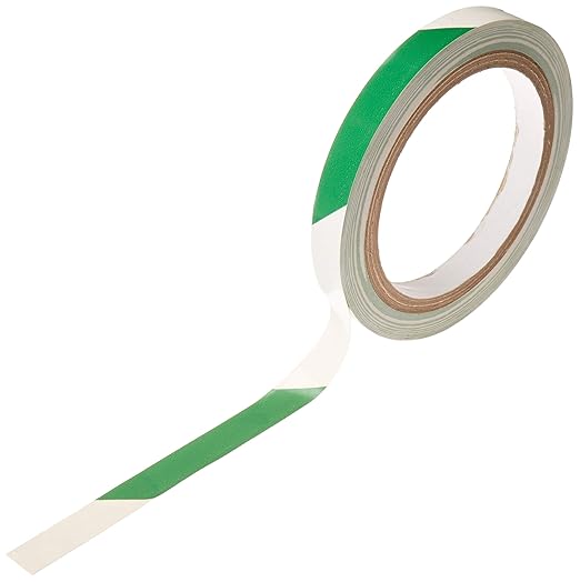 GGR Supplies T.R.U. SST-618C Green & White Hazard Warning Safety Stripe Tape: 1/2" in. Wide x 18 yds.