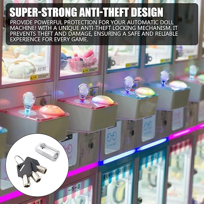 Vending Machine Key, Cylinder Lock for Storage Unit Cylinder Lock for Coke Snack Candy Soda Vending Machines Locks with 3 Tubular Keys
