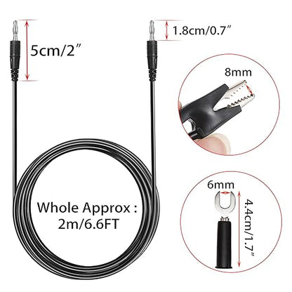 Sumnacon 4 in 1 Banana Plug Alligator Clip Pure Copper Fork Test Lead, 6.6 Ft Multimeter Flexible Test Lead Wire Cable with Protective Jack Copper Clamps for Electrical Testing 1000V/15A