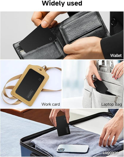 JTD 4 Pack Smart Card Wallet Tracker - Apple Find My Compatible (iOS Only), 0.07in Ultra-Thin IP68 Waterproof Bluetooth Tracker Card, for Wallet, Backpack, Passport