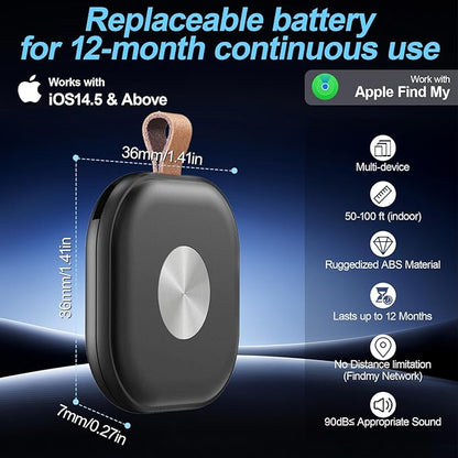 Air Tracker Tags, Key Finder Works with Find My App (iOS Only), Bluetooth Tracker for Keys, Luggage, Suitcases, Key Finder Locator with Sound, Worldwide Tracking Tags, Replaceable Battery-2 Pack
