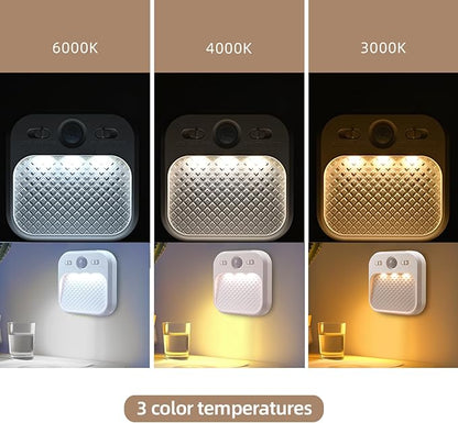Led Night Light with Motion Detector 6 Pack, Cabinet Light Dimmable with Timer Function, Staircase Lighting 3 Color Temperature 3000/4500/6000K, Hallway Light Rechargeable 600mAh for Children's Room