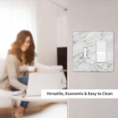 Outlet Covers Gray Gold Marble Abstract Modern Luxury 1 Toggle 1 Rocker Combo Light Switch Cover Plate Decorative Switch Plate Covers Electrical Wall Plate for Bedroom Home Decor