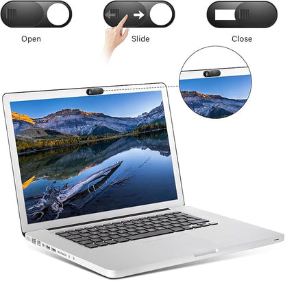 Laptop Camera Cover Slide, Camera Cover, 6 Pack Ultra Thin Webcam Cover Slide for Laptop, Desktop, PC, Tablet, Smartphone, Protect Your Privacy and Security(Black)