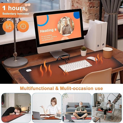 Heated Desk Pad Mouse Pad - Warm Desk Pad,Electric Heating Pad with 3 Heating Levels & 4 Hours Auto Shut-Off,31.5 x 13 inchExtended Edition Gaming Mou