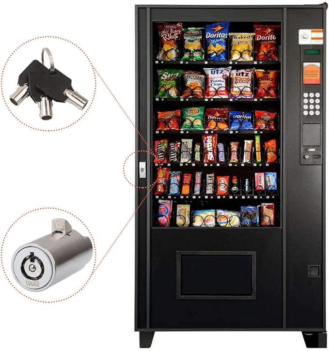 High Security Vending Machine Lock and Key, 2-Pack Soda Machine Lock for Coke Machine, Pepsi Machine, Snack Machine, Candy Machine, Keyed Alike