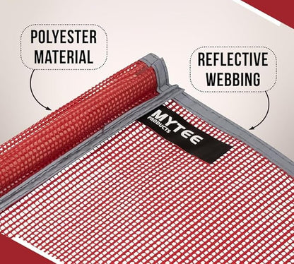 (16 Pack) 18"x18" Red Warning Flags for Trucks with Dowel & Reflective Webbing - High Visibility Vinyl Mesh Safety Flag DOT Compliant