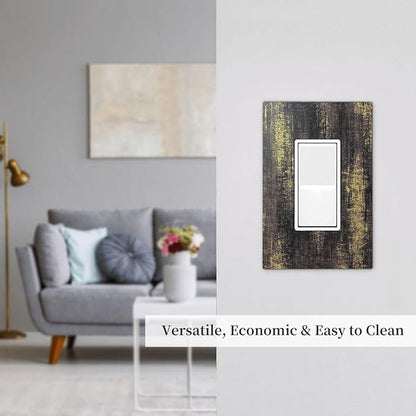 Decorative Outlet Covers Vintage Industrial Rusty Metallic 1 Gang Single Rocker Light Switch Cover Plate Wall Plates Gfci Faceplate For Farmhouse Cabin Decor