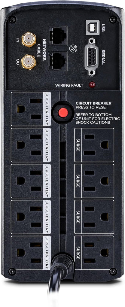 CyberPower CP850AVRLCD Intelligent LCD UPS Battery Backup and Surge Protector, 850VA/510W, 9 Outlets, AVR, Mini-Tower, UL Certified
