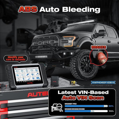 Autel Scanner MaxiCOM MK808BT PRO, 2026 Bidirectional Diagnostic Scan Tool as MK900BT, 2.0 BT Ver. of MK808S MX808S MX900 MK900, 3000+ Active Tests, 28+ Reset, Injector Coding, All Systems, FCA, OS 11