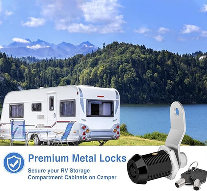 Black RV Storage Locks, 7/8” Fits 9/16” Max Door Thickness, Keyed Alike RV Compartment Locks (Black 7/8 Inch 6Pack)