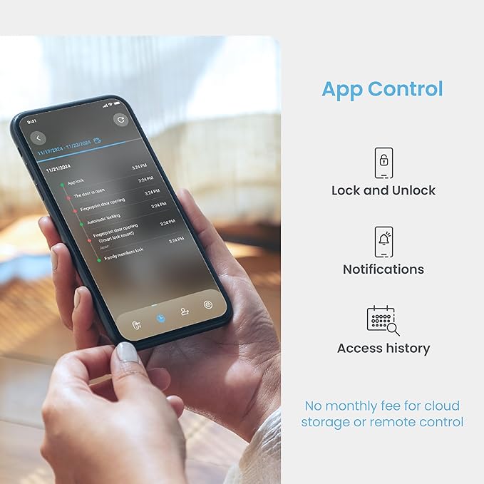 Lockly Vision Smart Lock, HD Video Doorbell Smart Locks for Front Door, Fingerprint Door Lock, Touchscreen Keypad, App Control, No Monthly Fee, Auto Lock - Matte Black