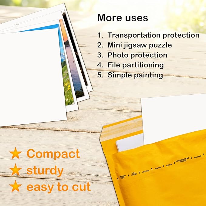Calenzana 3.5x4.5 White Corrugated Cardboard Sheets, Flat Card Boards Inserts for Crafts, Packing, Shipping, Moving, Mailing, 200 Pack