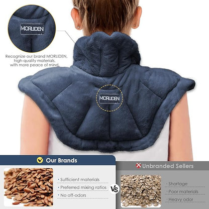 Microwavable Heated Neck Wrap Warmer and Shoulder Heating Pad Microwave, Weighted Microwave Heating Pad for Neck and Shoulders Hot and Cold Compress