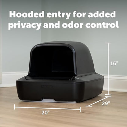 PetSafe ScoopFree Crystal Pro Self-Cleaning Cat Litter Box System – Enclosed Front-Entry – Advanced Odor Control – Includes 1 Disposable Crystal Litter Tray – Black (ZAL00-18159)
