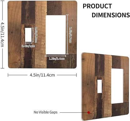 Rustic Brown Wood Vintage Wood Board Outlet Covers 1 Toggle 1 Rocker Combination Decorative Wall Plate Electrical Switch Plates Light Switch Cover Plate For Farmhouse Cabin Decor