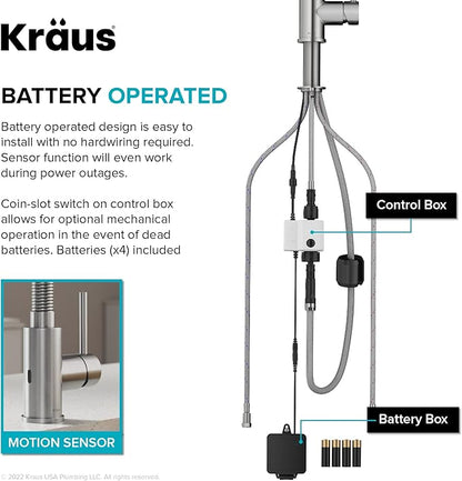 KRAUS Bolden Touchless Sensor Commercial Style 2-Function Single Handle Pull Down Kitchen Faucet in Spot-Free Antique Champagne Bronze, KSF-1610SFACB