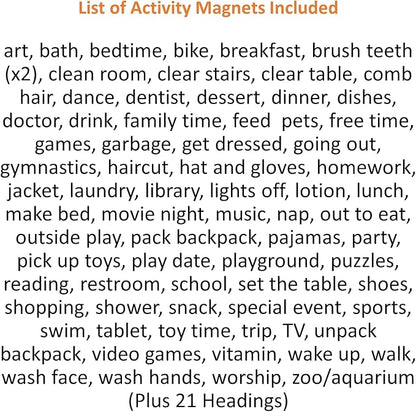 Kids Visual Schedule Magnets and Headings: SchKIDules 93Pc Home Collection for Daily Routines, Chores, Executive Functioning, Behavioral Supports, Communication-Good for Toddlers, ADHD, Autism