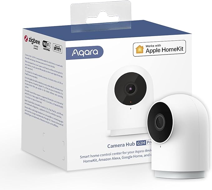 Aqara Security Camera Hub Indoor G2H Pro, 1080p HD HomeKit Secure Video Indoor Camera, Night Vision, Two-Way Audio, Zigbee Hub, Plug-in Cam Works with Alexa, Homekit, Compatible with Google Assistant