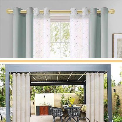 Gold Curtain Rods 18 to 120 in,Wraparound Curtain Rods,Adjustable Length,1 in Diameter Pipe,Wall or Ceiling Mounted,for Bedroom and Living Room (Gold 18” to 120”)