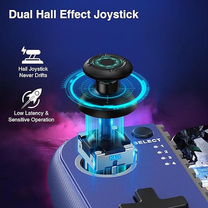 NealGamefy Phone Controller for iPhone/Android - Mobile Gaming Controller with Hall Effect Joystick, Phone Case Support,Turbo Function, Dual Vibration- Phone Controller Compatible with More Games