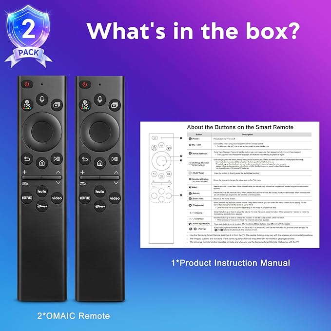 Replacement-Voice-for-Samsung-Smart-TV-Remote-Control-Universal BN59-01385A Compatible with Samsung Frame Curved QLED Crystal UHD TVs