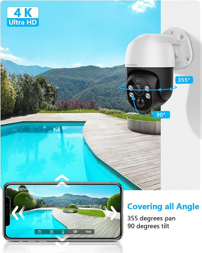 All-in-One 4K PT PoE Outdoor Wired Security Camera System Home Wired Cameras Video Surveillance