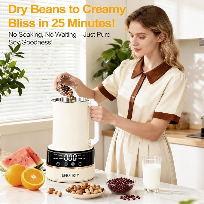10 in 1 Nut Milk Maker Machine, 40oz/1.2L Soy Milk Maker with Auto Clean/24H Delay/Keep Warm/Boil Water, Almond Milk Maker for Homemade Oat, Juice, Milk Shakes, Plant Based and Dairy Free Beverages