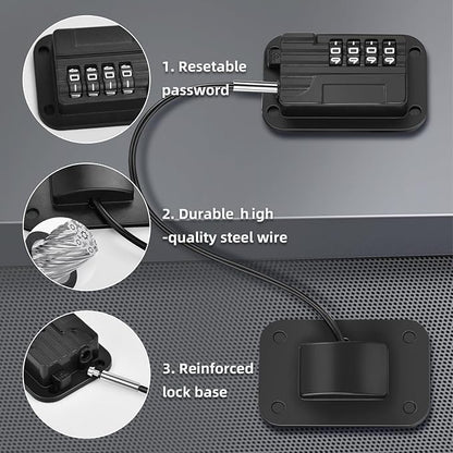 Upgraded Combination Fridge Lock for Child Safety, Keyless Refrigerator & Freezer Lock with Code for Kids, Black
