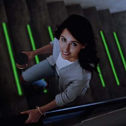 Anti Slip Glow in The Dark Traction Tape 2Inch x 16ft – Heavy Duty Adhesive Grip Non Skid Tape for Stairs Waterproof Safety - Outdoor/Indoor - Neon Strips Walk Black - 3 Pack