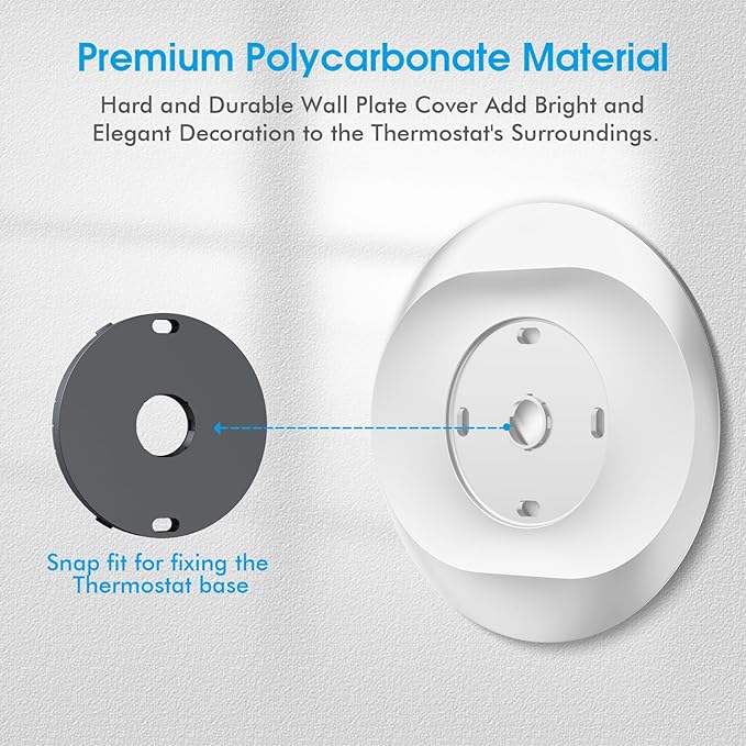 CaseBot Wall Plate Cover Compatible with Google Nest Learning Thermostat (4th Gen), Practical Nest Thermostat Trim Kit, with Temperature Sensor Holder, Easy Installation (White)