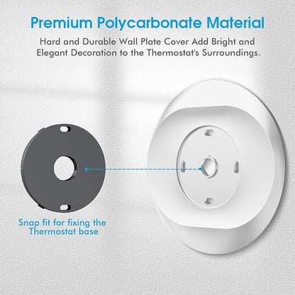 CaseBot Wall Plate Cover Compatible with Google Nest Learning Thermostat (4th Gen), Practical Nest Thermostat Trim Kit, with Temperature Sensor Holder, Easy Installation (White)