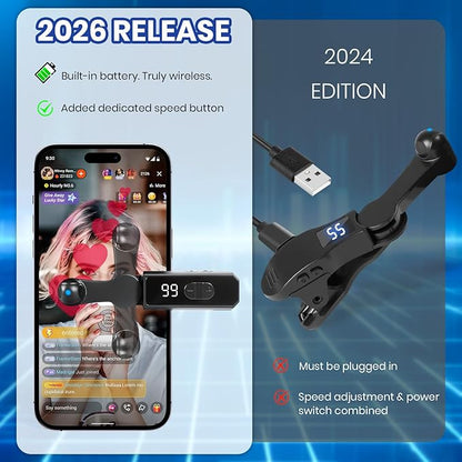 Auto Clicker Smart Tapper for iPhone iPad Android TikTok - Auto Touch Device with 107 Adjustable Speed, Rechargeable，Instant Clicker for Live Stream Likes, Social Media Tasks（Black）
