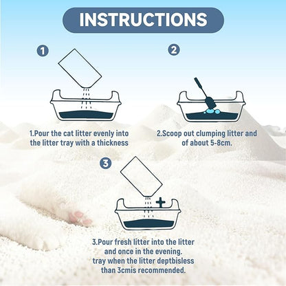 G&S Tapioca Cat Litter, Cassava Cat Litter, Automatic Litter Box Friendly,Non Sticking, Rapid Clumping, Water Absorbent, Dust-Free,(4.5lb×2bags)