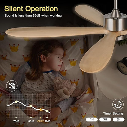 reiga 60 Inch Large DC Motor Outdoor Ceiling Fan with Dimming LED Light Kit, Alexa, Google Home, App and Remote Control, 5 Natural Wood Propeller Blades for Patio Garage Farmhouse and Porch