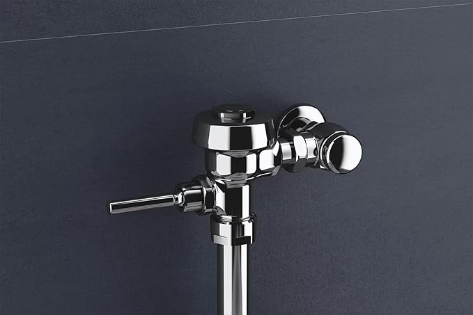 Sloan Royal 186 Exposed Manual Urinal Flushometer, 1.5 GPF Flush Valve - Single Flush, Non-Hold-Open Handle, Fixture Connection Top Spud, Polished Chrome Finish, 3012600