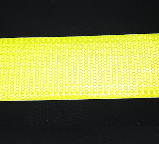 Fluorescent Yellow Reflective Tape Outdoor Waterproof 4 inch Wide, High Visibility Warning Safety Industrial Marking Tape (68 feet,3 Rolls)